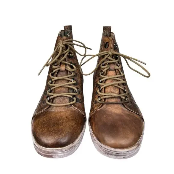 Bed Stu Men’s Raylan Hi Top Distressed Brown Chukka Boot Size US 10.5